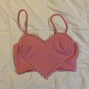 BEADED HEART TOP